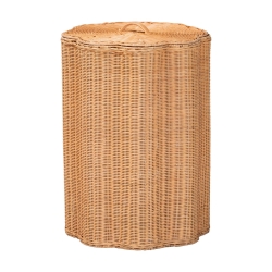 bali & pari Danilo Natural Rattan Laundry Hamper - Handwoven Wicker Storage Basket for Laundry Room, Bathroom, or Bedroom Organization
